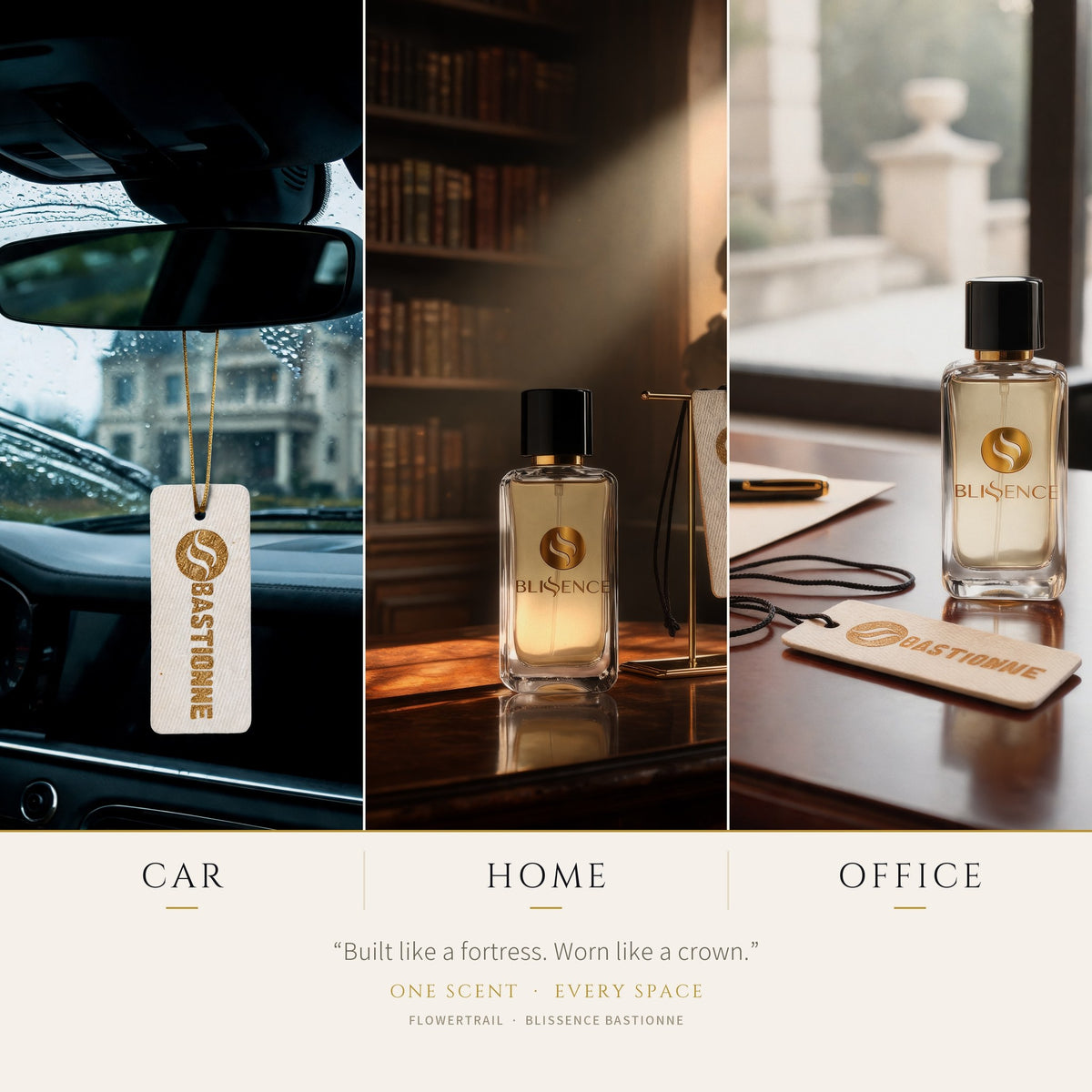 Flowertrail Blissence Bastionne — Triptych Car Home Office