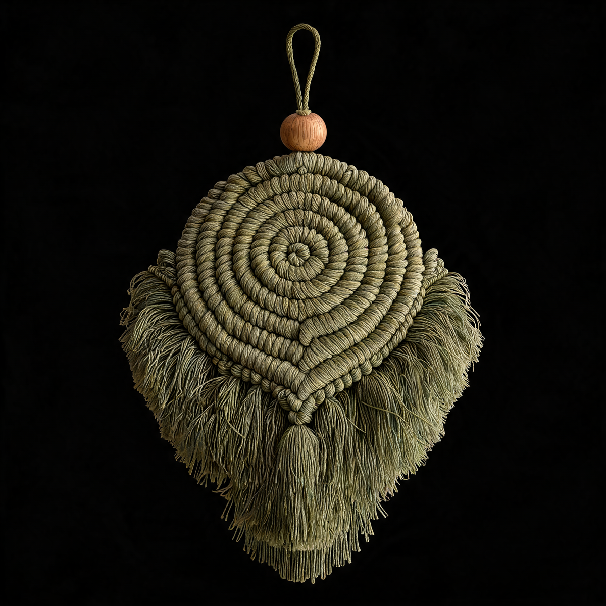 Nora (Olive) - Fragrance & Fibre macrame car charm