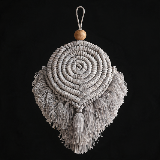 Soraya (Grey) - Fragrance & Fibre macrame car charm