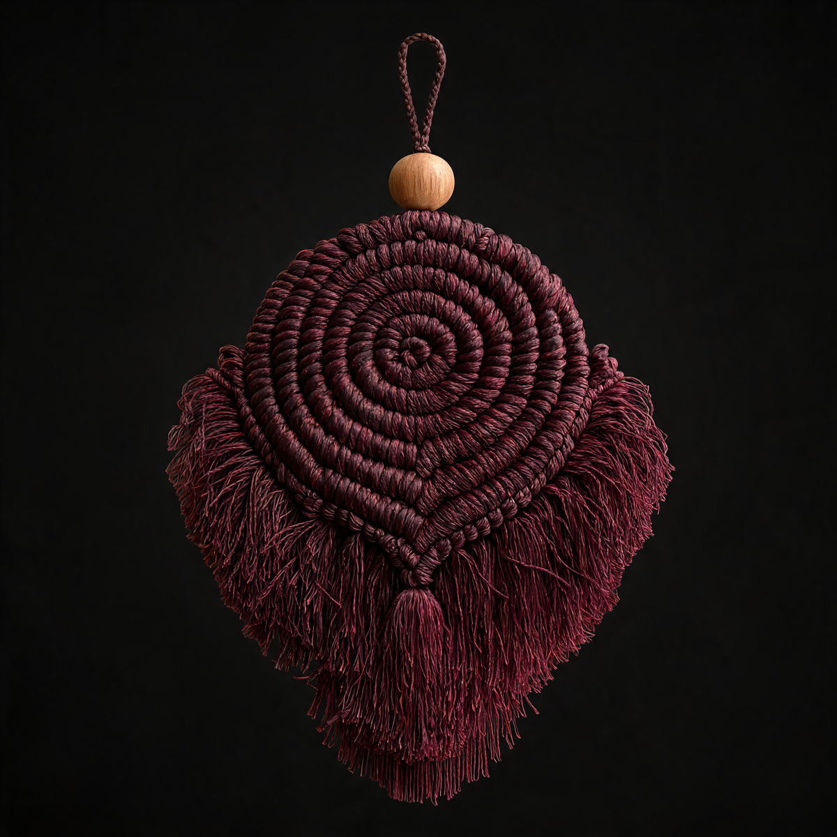 Zeba (Burgundy) - Fragrance & Fibre macrame car charm