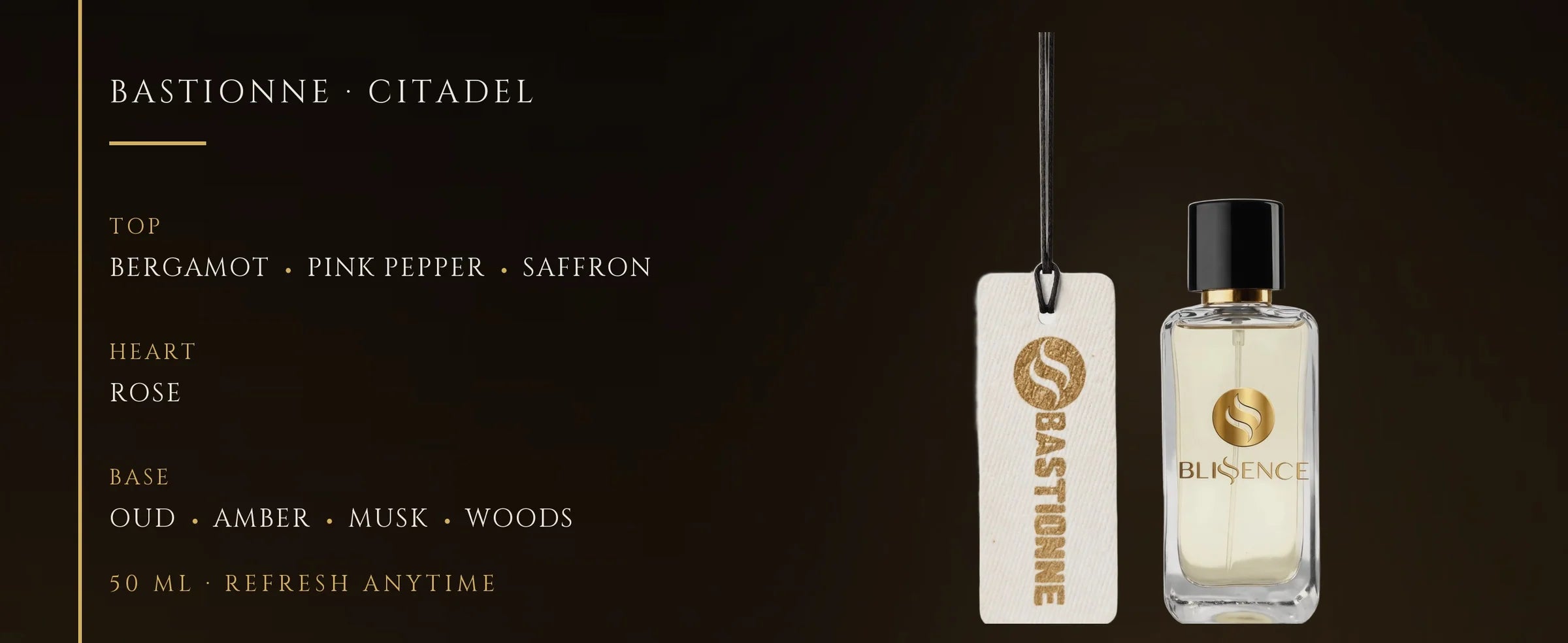 Flowertrail Bastionne Citadel — fragrance notes infographic
