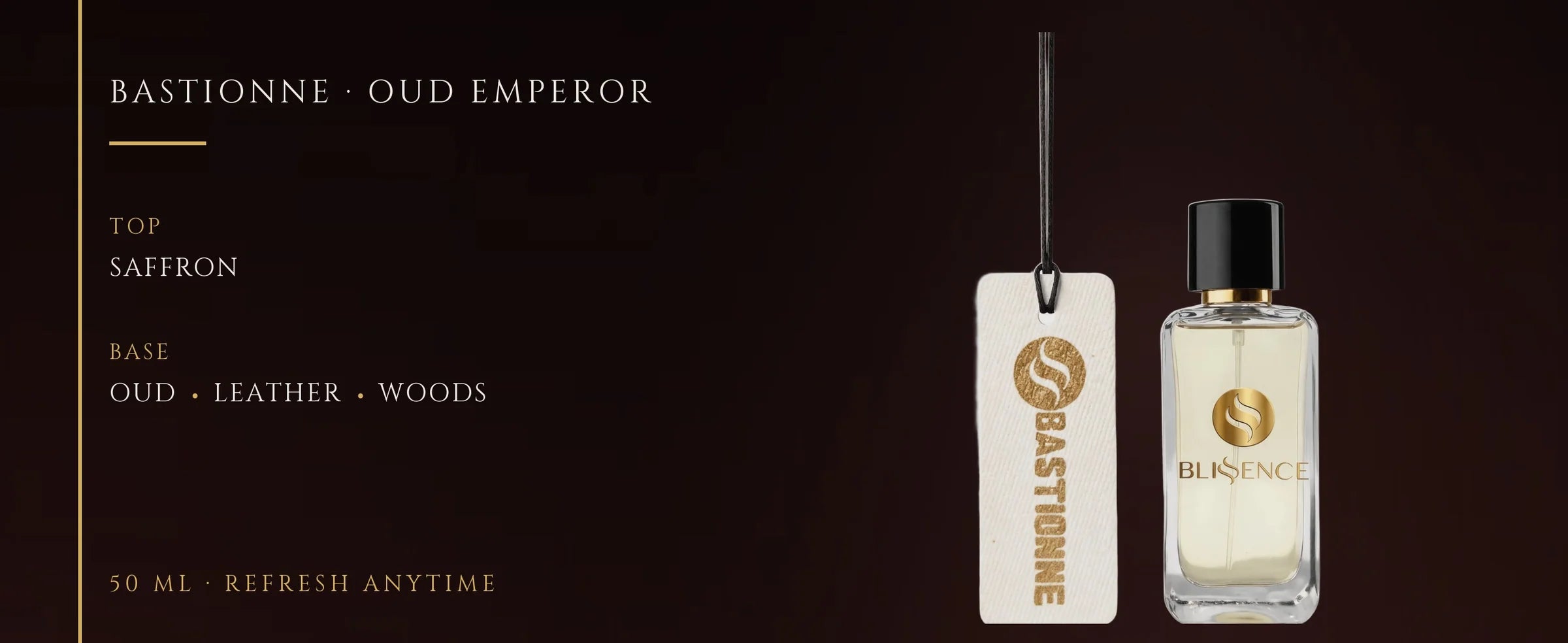 Flowertrail Bastionne Oud Emperor — fragrance notes infographic