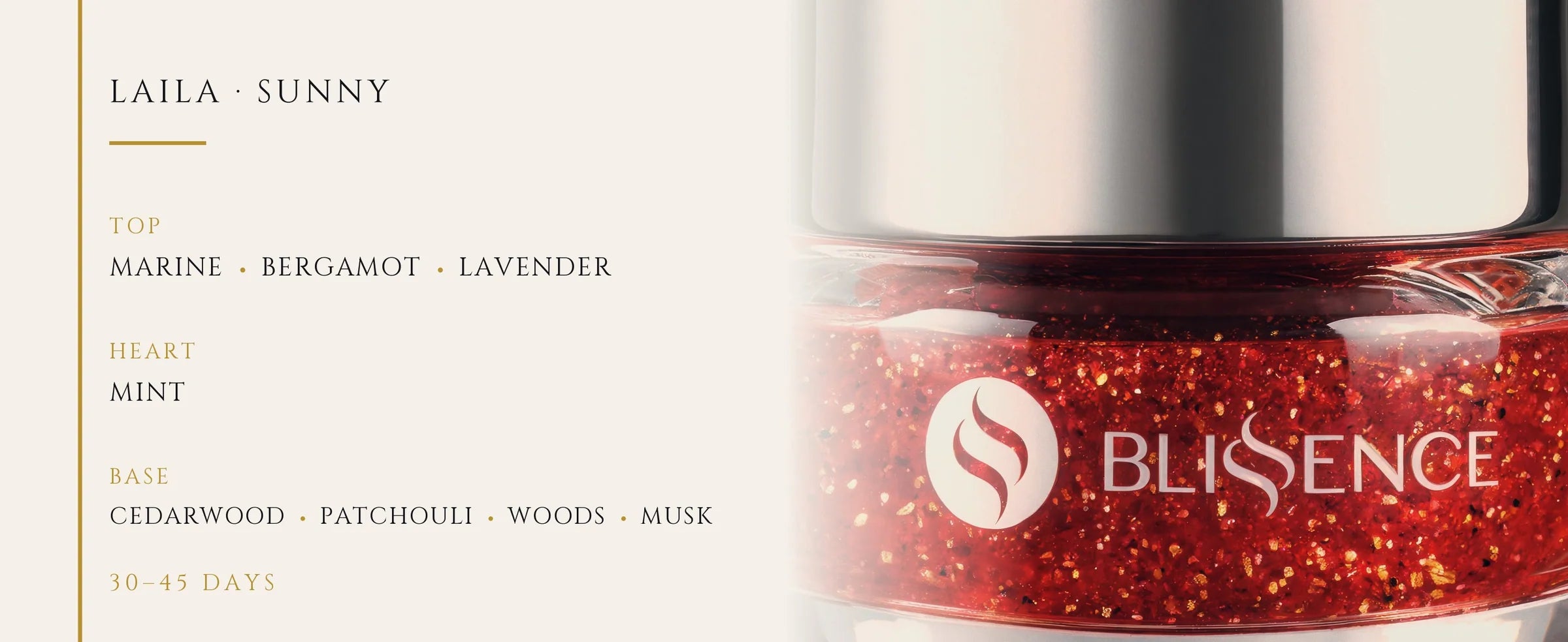 Flowertrail Laila Sunny — fragrance notes infographic