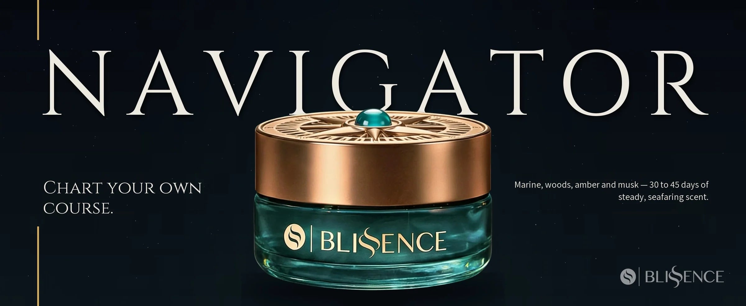 flowertrail navigator luxury car perfume — Chart your own course.