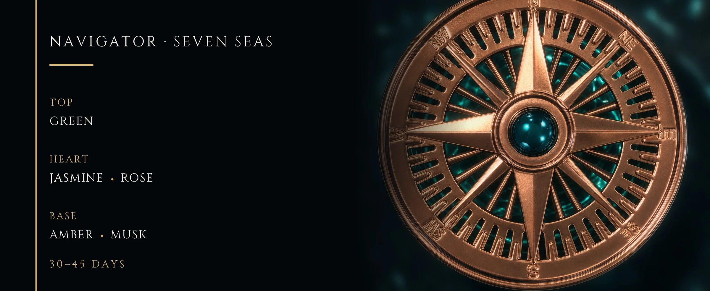 Flowertrail Navigator Seven Seas — fragrance notes infographic