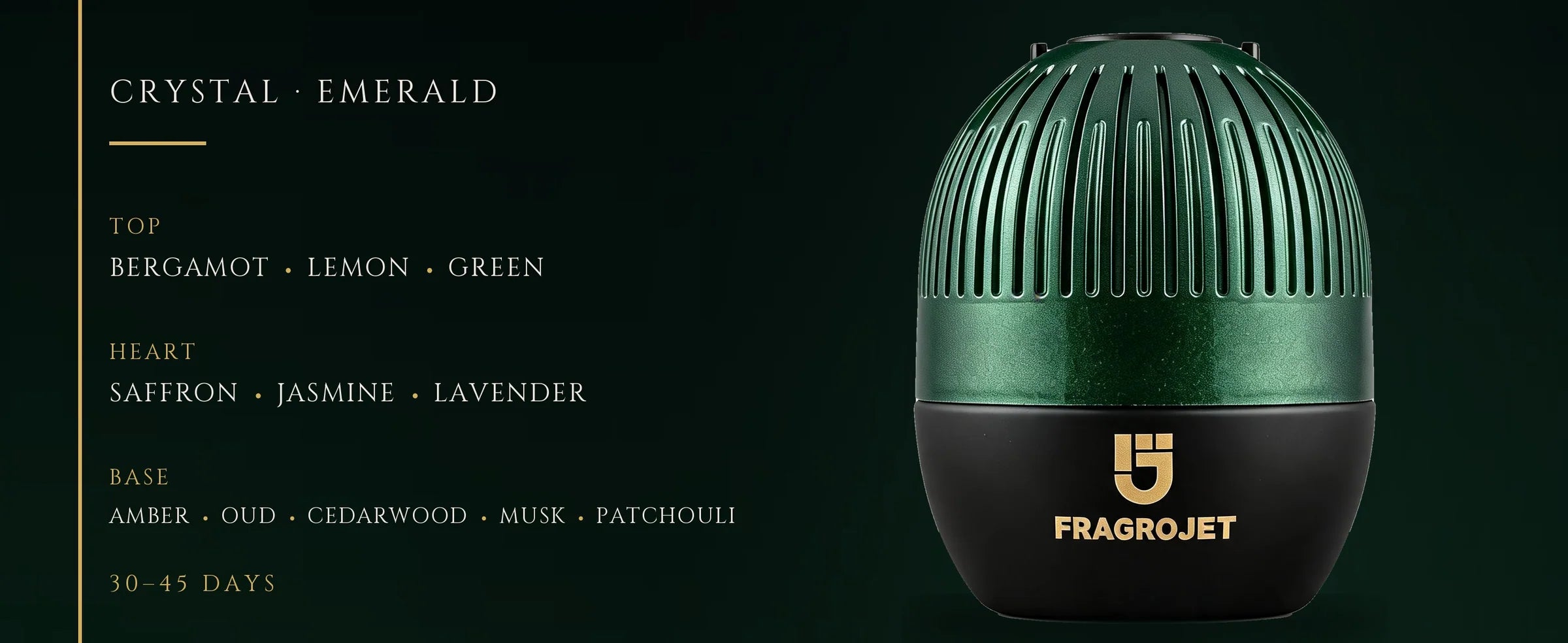 Flowertrail Crystal Emerald — fragrance notes infographic