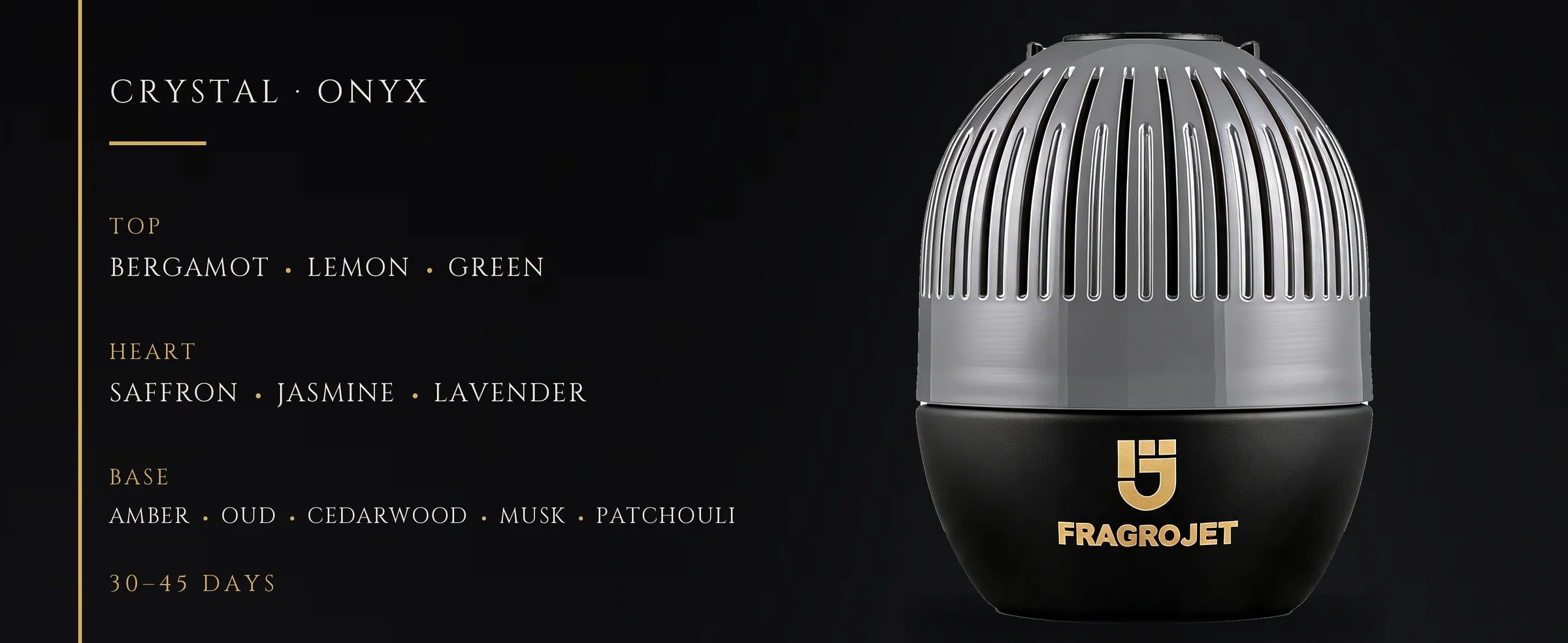 Flowertrail Crystal Onyx — fragrance notes infographic