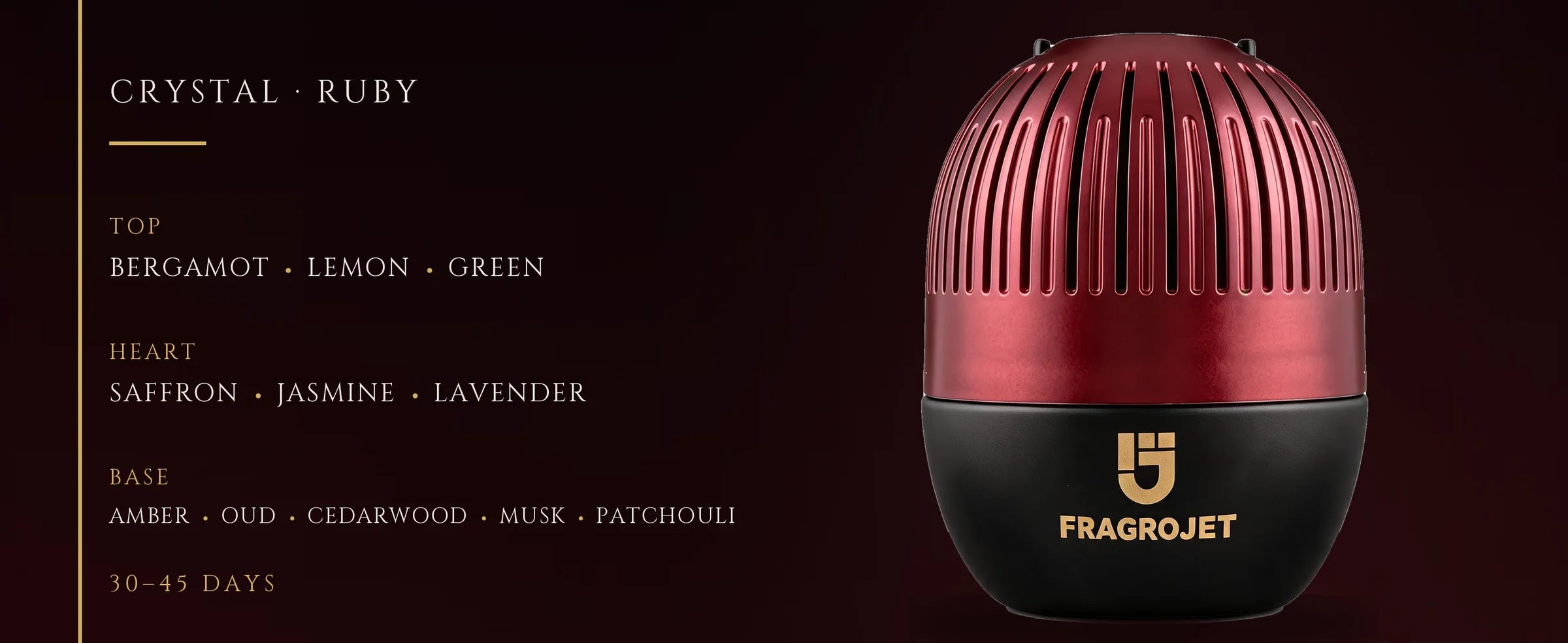 Flowertrail Crystal Ruby — fragrance notes infographic