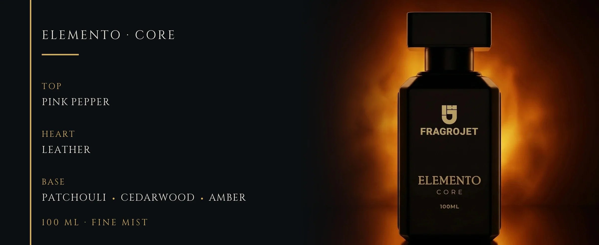 Flowertrail Elemento Core — fragrance notes infographic