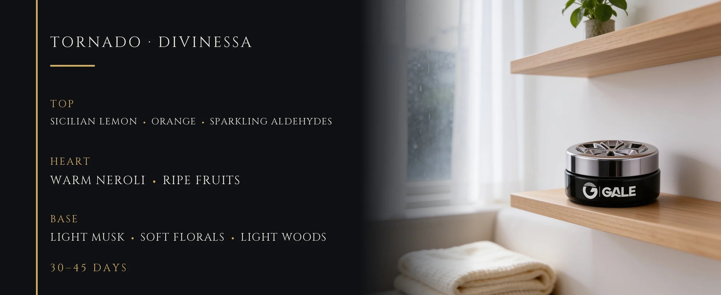 Flowertrail Tornado Divinessa — fragrance notes infographic