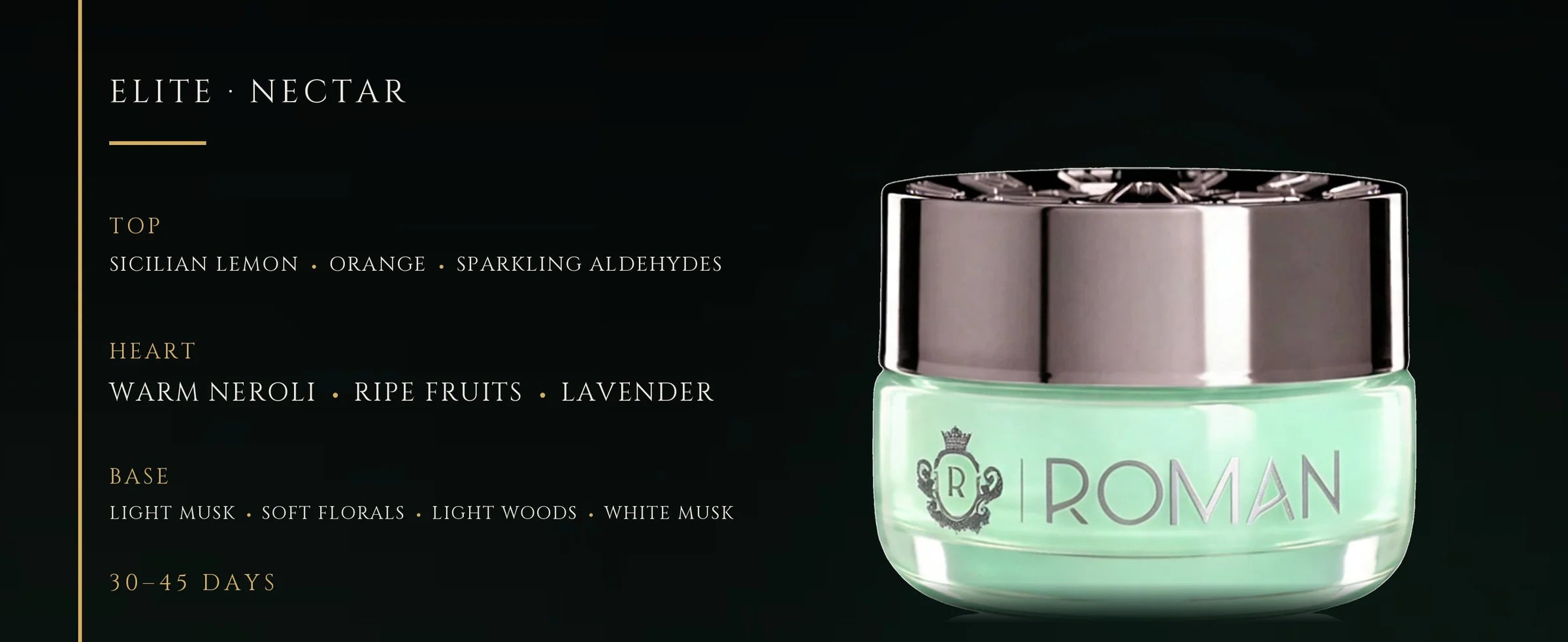 Flowertrail Elite Nectar — fragrance notes infographic
