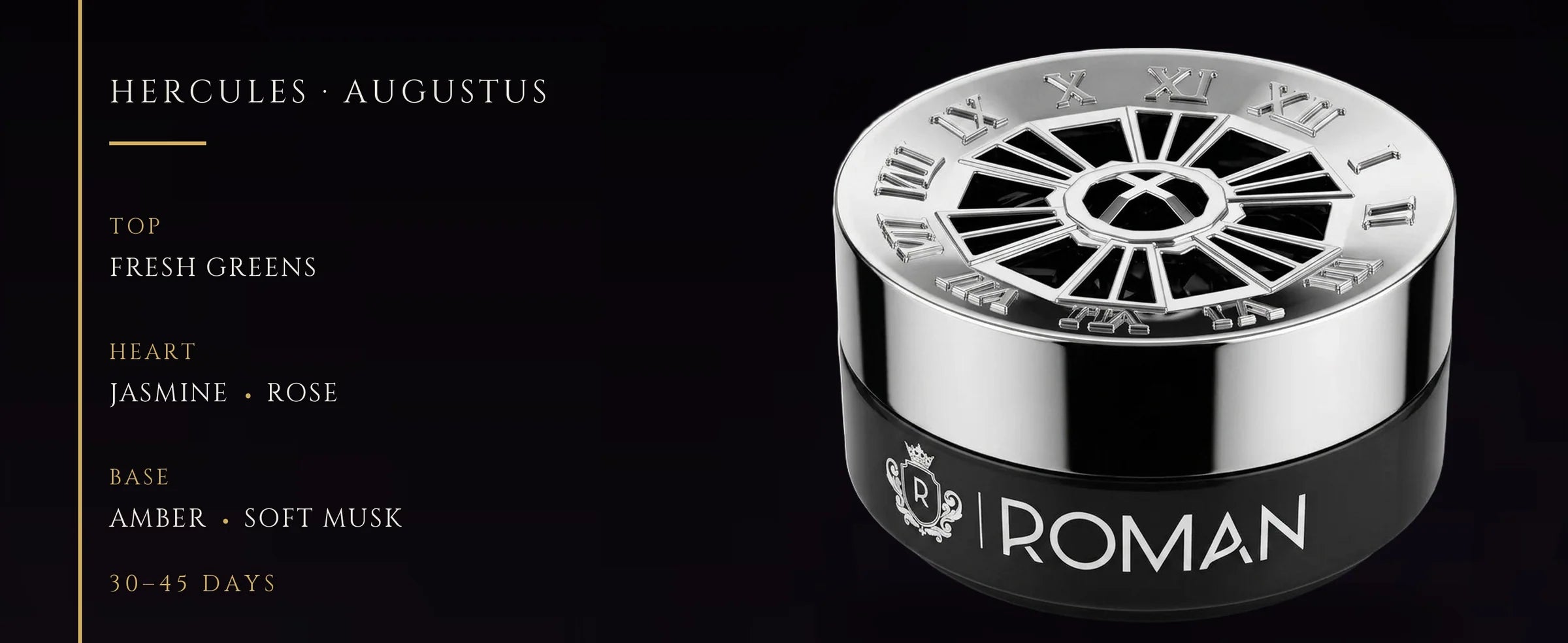 Flowertrail Hercules Augustus — fragrance notes infographic