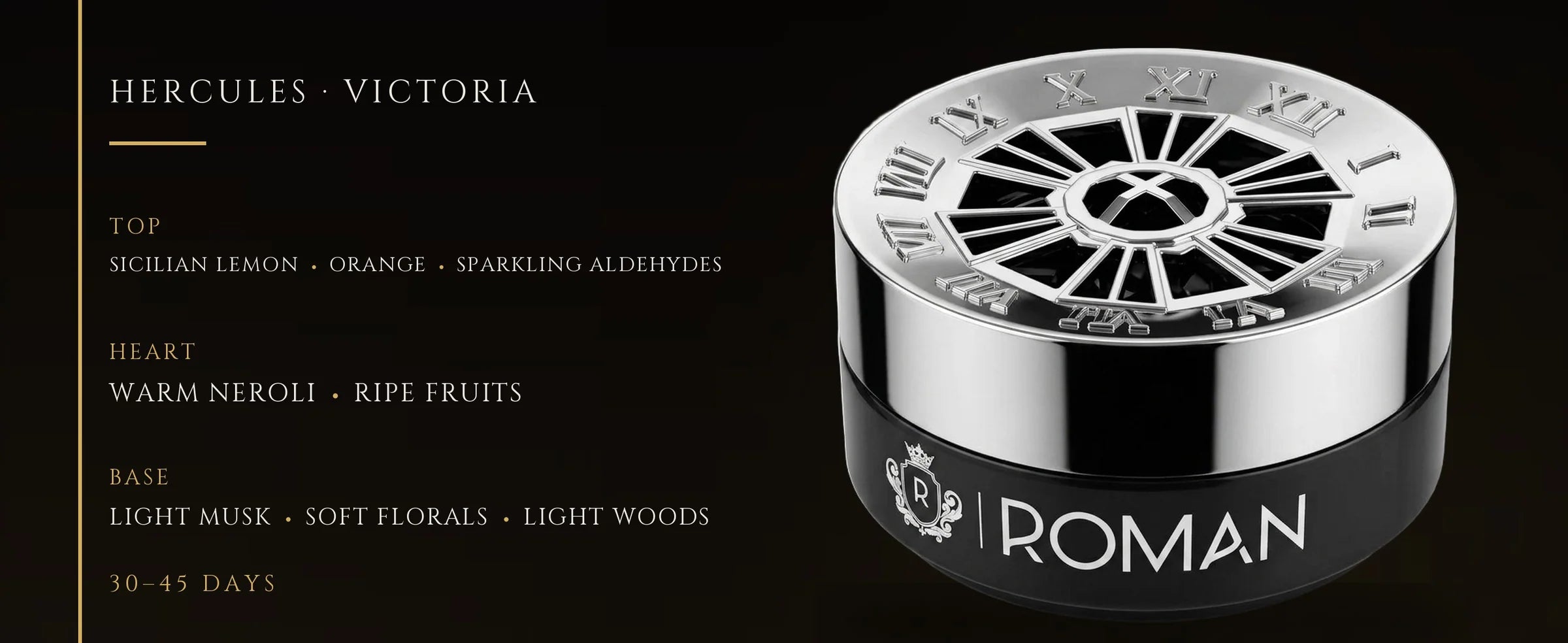 Flowertrail Hercules Victoria — fragrance notes infographic