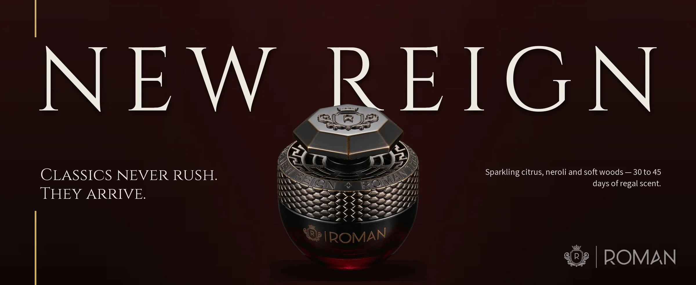 flowertrail new reign luxury car perfume — Classics never rush. They arrive.